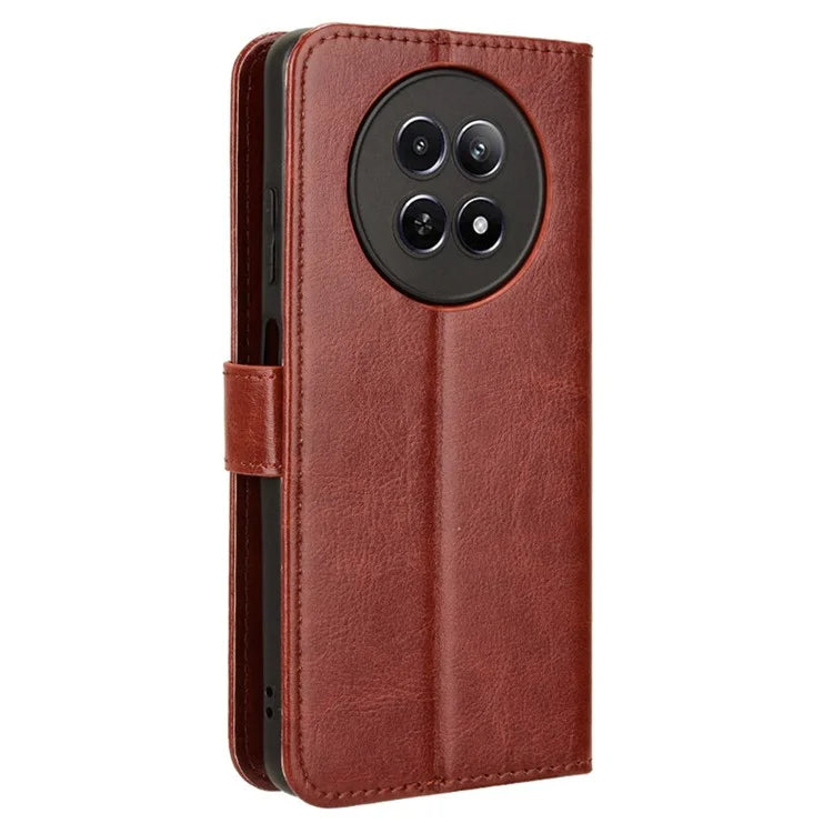 For Realme 12 5G / 12x 5G Wallet Case Crazy Horse Texture Stand Leather Phone Cover