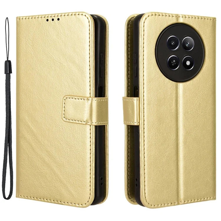 For Realme 12 5G / 12x 5G Wallet Case Crazy Horse Texture Stand Leather Phone Cover