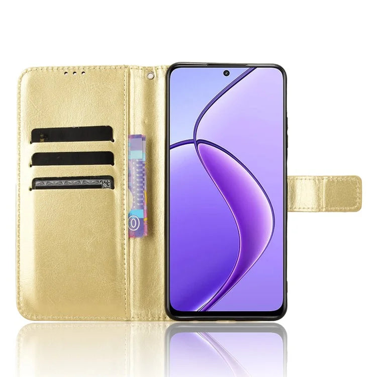 For Realme 12 5G / 12x 5G Wallet Case Crazy Horse Texture Stand Leather Phone Cover