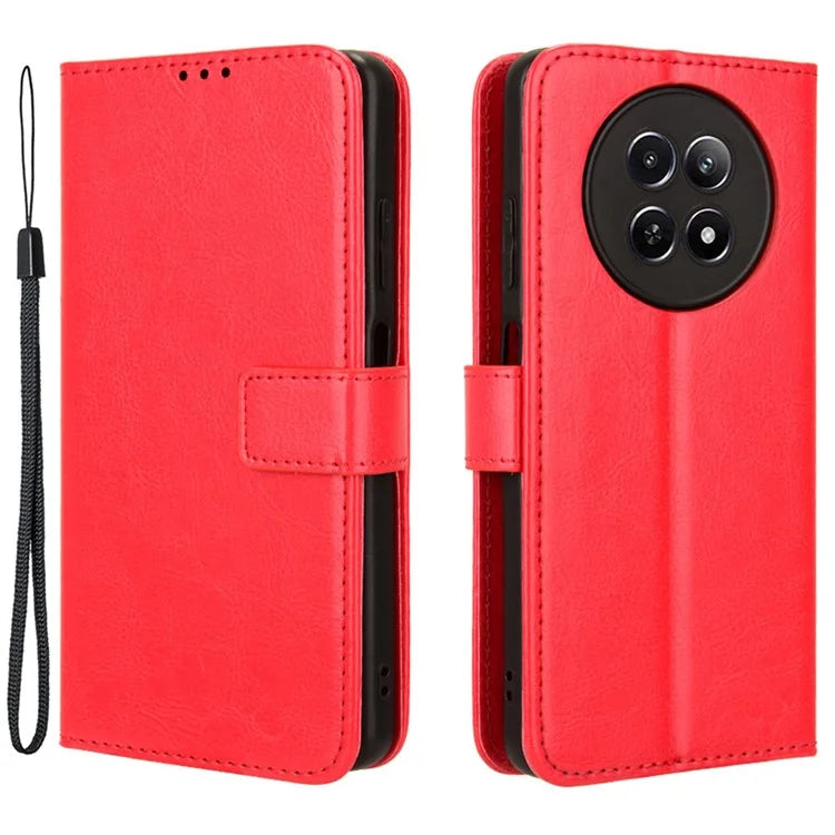 For Realme 12 5G / 12x 5G Wallet Case Crazy Horse Texture Stand Leather Phone Cover