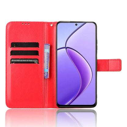 For Realme 12 5G / 12x 5G Wallet Case Crazy Horse Texture Stand Leather Phone Cover