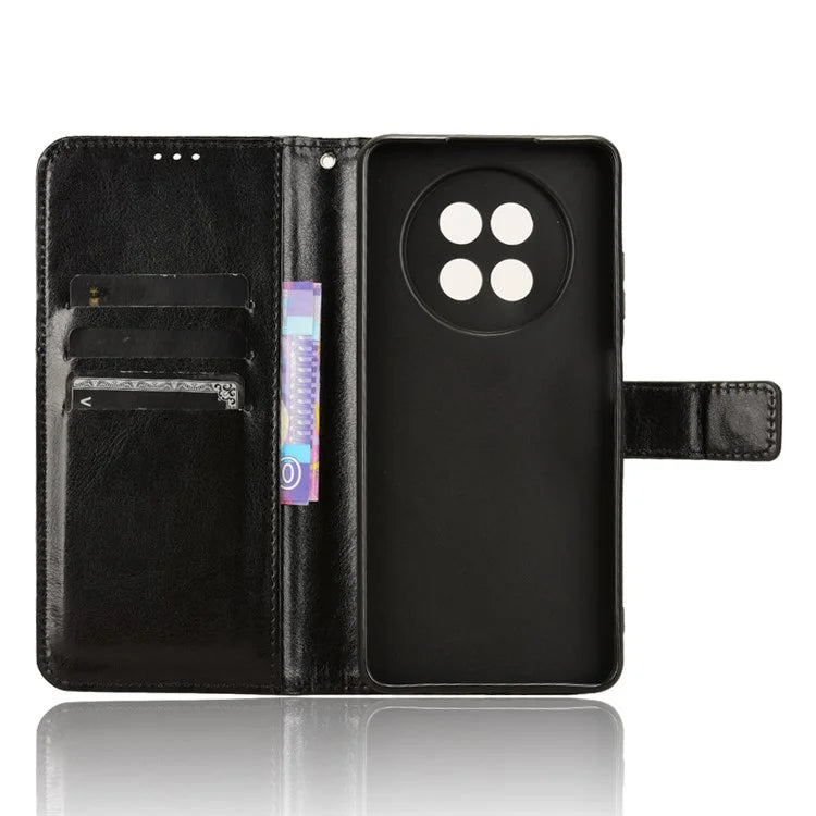 For Realme 12 5G / 12x 5G Wallet Case Crazy Horse Texture Stand Leather Phone Cover