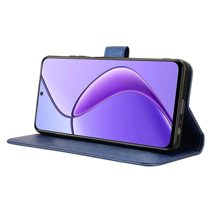 For Realme 12 5G / 12x 5G Case with Wrist Strap Diamond Texture Phone Wallet Cover