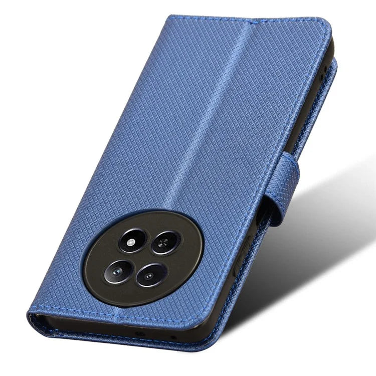 For Realme 12 5G / 12x 5G Case with Wrist Strap Diamond Texture Phone Wallet Cover