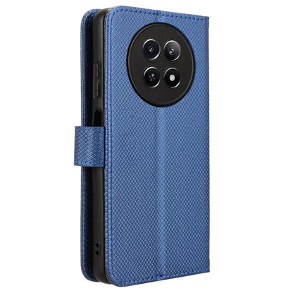 For Realme 12 5G / 12x 5G Case with Wrist Strap Diamond Texture Phone Wallet Cover