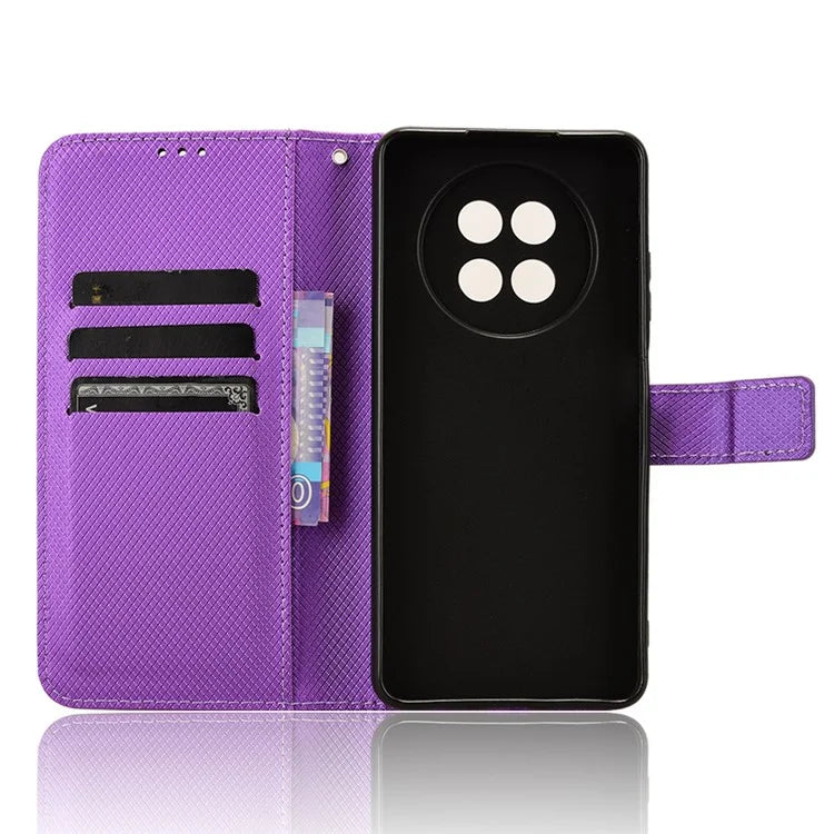 For Realme 12 5G / 12x 5G Case with Wrist Strap Diamond Texture Phone Wallet Cover