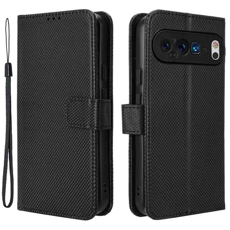 For Google Pixel 9 Pro XL Case Diamond Texture PU Leather Protective Phone Cover