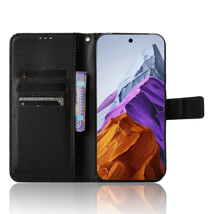 For Google Pixel 9 Pro XL Case Diamond Texture PU Leather Protective Phone Cover