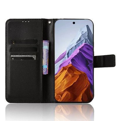 For Google Pixel 9 Pro XL Case Diamond Texture PU Leather Protective Phone Cover