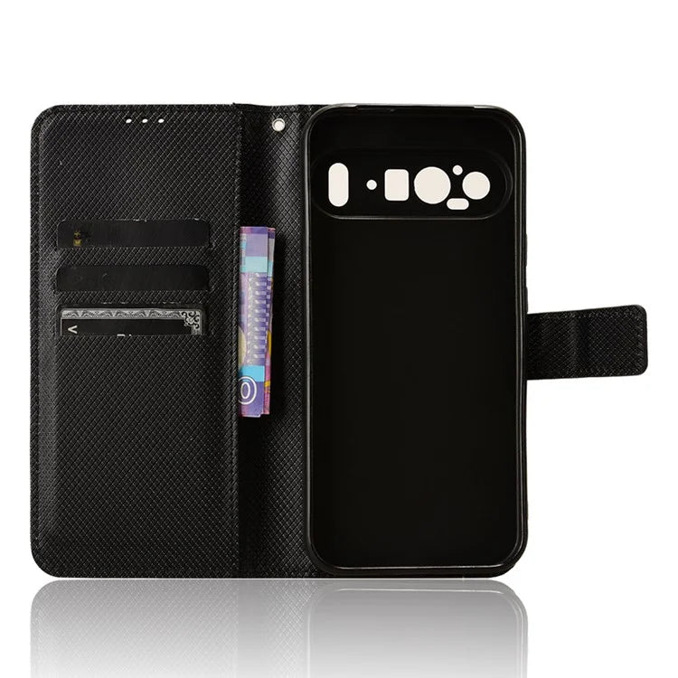 For Google Pixel 9 Pro XL Case Diamond Texture PU Leather Protective Phone Cover