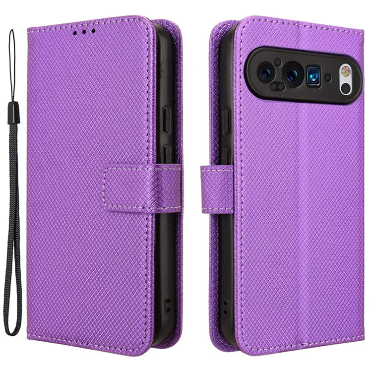 For Google Pixel 9 Pro XL Case Diamond Texture PU Leather Protective Phone Cover