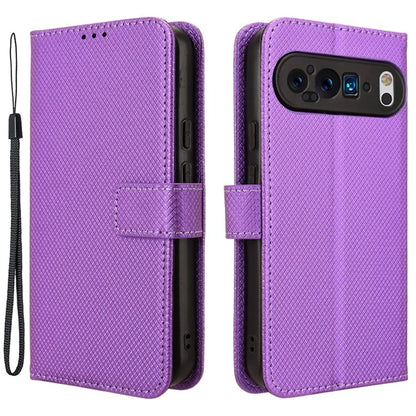 For Google Pixel 9 Pro XL Case Diamond Texture PU Leather Protective Phone Cover