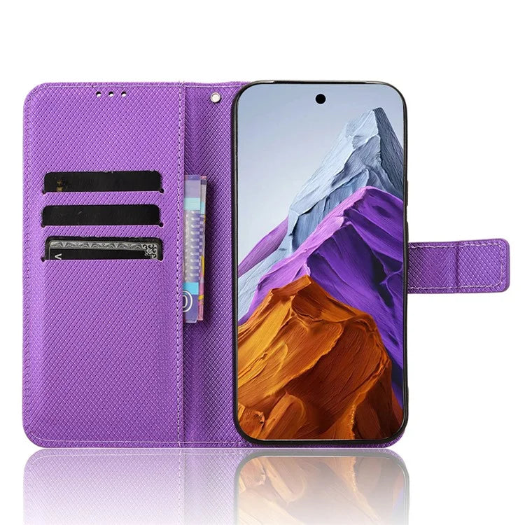For Google Pixel 9 Pro XL Case Diamond Texture PU Leather Protective Phone Cover