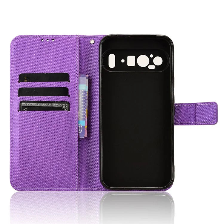 For Google Pixel 9 Pro XL Case Diamond Texture PU Leather Protective Phone Cover