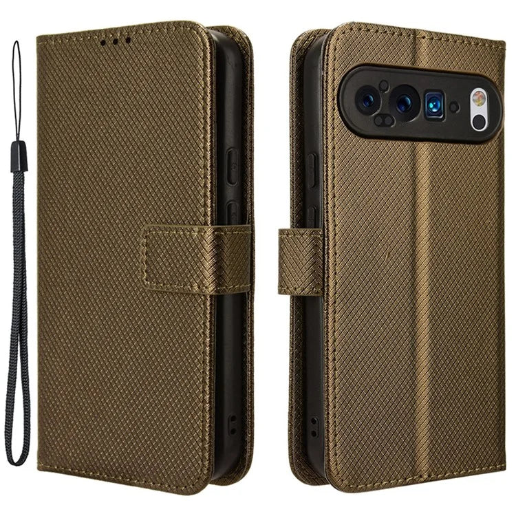 For Google Pixel 9 Pro XL Case Diamond Texture PU Leather Protective Phone Cover