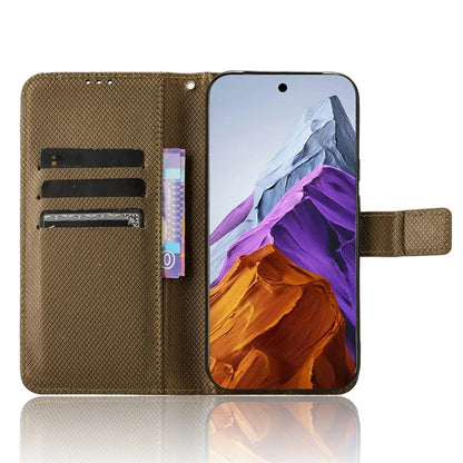 For Google Pixel 9 Pro XL Case Diamond Texture PU Leather Protective Phone Cover