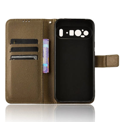 For Google Pixel 9 Pro XL Case Diamond Texture PU Leather Protective Phone Cover