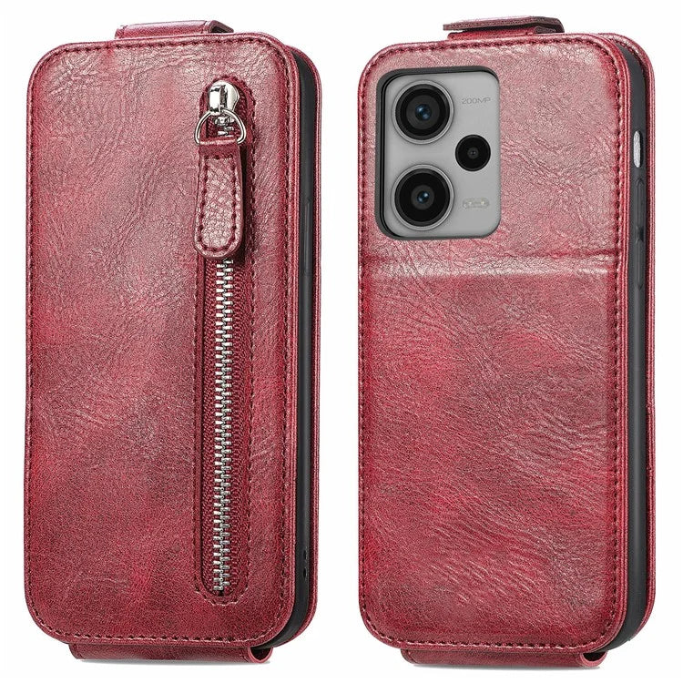 For Xiaomi Redmi Note 12 Pro+ 5G Case Vertical Flip Zipper Leather Phone Cover