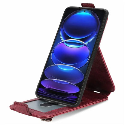 For Xiaomi Redmi Note 12 Pro+ 5G Case Vertical Flip Zipper Leather Phone Cover