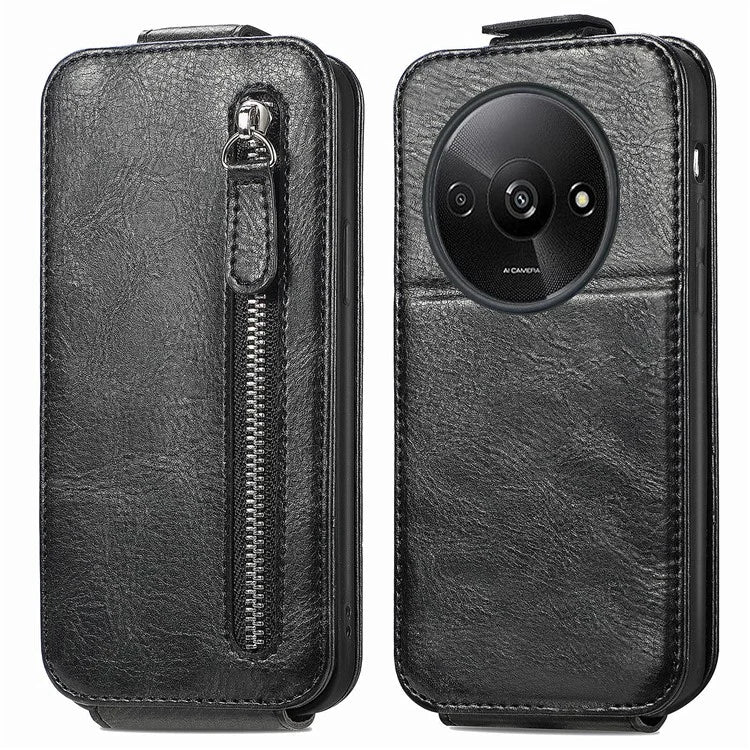For Xiaomi Redmi A3 / Poco C61 4G Case PU Leather Card Holder Phone Stand Cover Vertical Flip