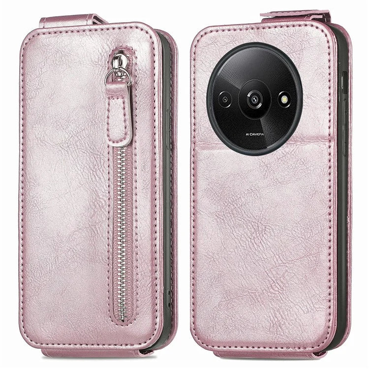 For Xiaomi Redmi A3 / Poco C61 4G Case PU Leather Card Holder Phone Stand Cover Vertical Flip