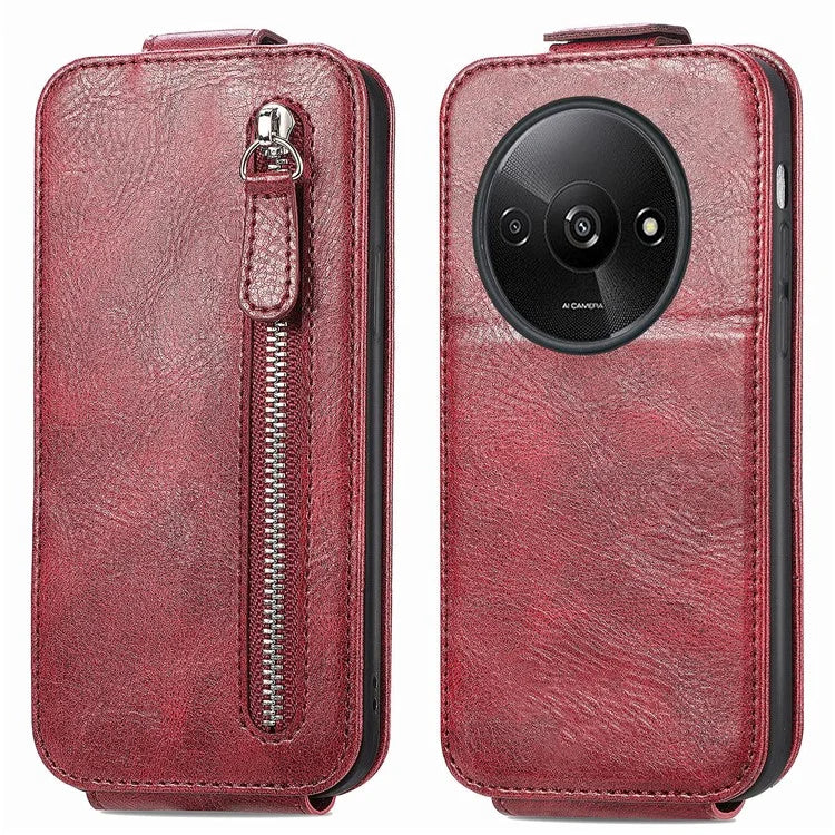 For Xiaomi Redmi A3 / Poco C61 4G Case PU Leather Card Holder Phone Stand Cover Vertical Flip