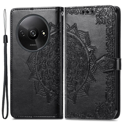 For Xiaomi Redmi A3 / Poco C61 4G Case PU Leather Embossed Phone Cover with Card Slots