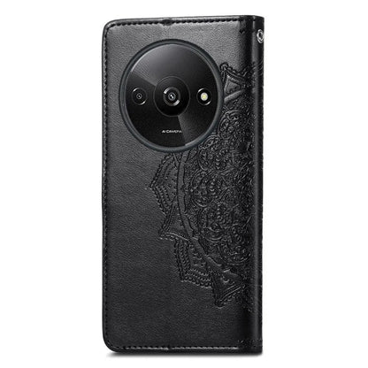 For Xiaomi Redmi A3 / Poco C61 4G Case PU Leather Embossed Phone Cover with Card Slots