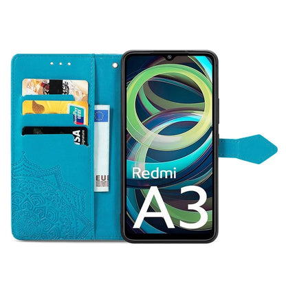 For Xiaomi Redmi A3 / Poco C61 4G Case PU Leather Embossed Phone Cover with Card Slots