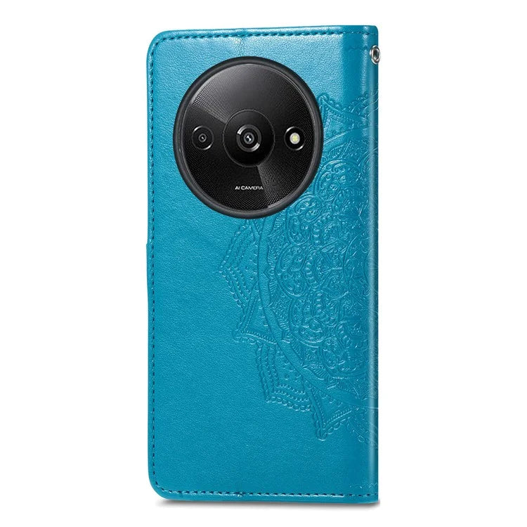 For Xiaomi Redmi A3 / Poco C61 4G Case PU Leather Embossed Phone Cover with Card Slots