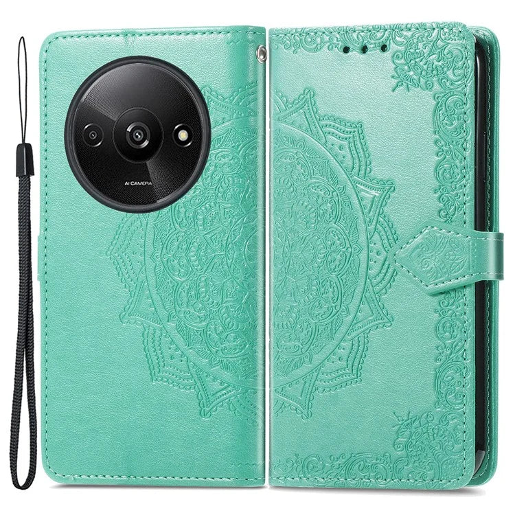 For Xiaomi Redmi A3 / Poco C61 4G Case PU Leather Embossed Phone Cover with Card Slots
