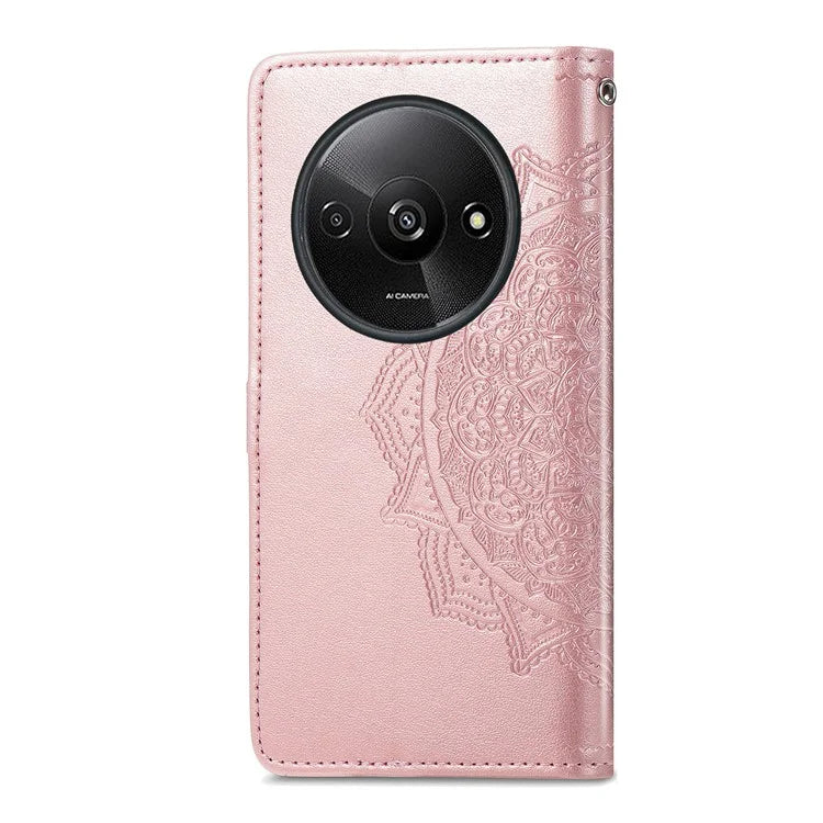 For Xiaomi Redmi A3 / Poco C61 4G Case PU Leather Embossed Phone Cover with Card Slots