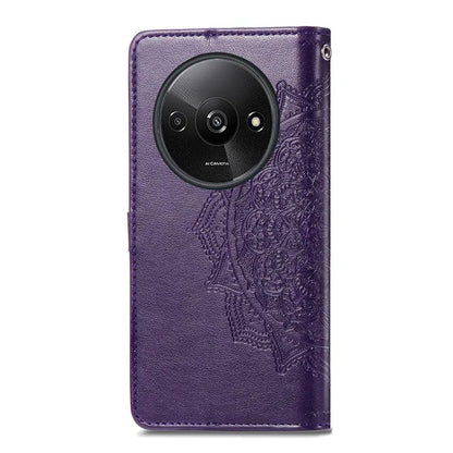 For Xiaomi Redmi A3 / Poco C61 4G Case PU Leather Embossed Phone Cover with Card Slots