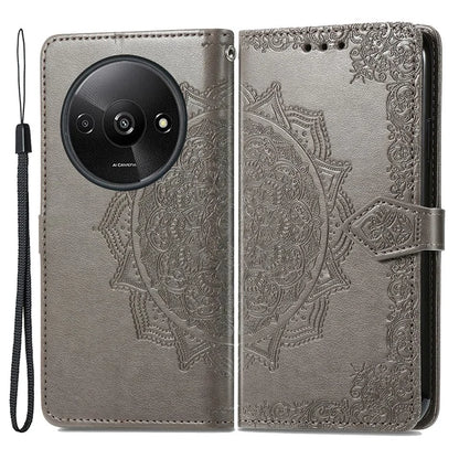 For Xiaomi Redmi A3 / Poco C61 4G Case PU Leather Embossed Phone Cover with Card Slots