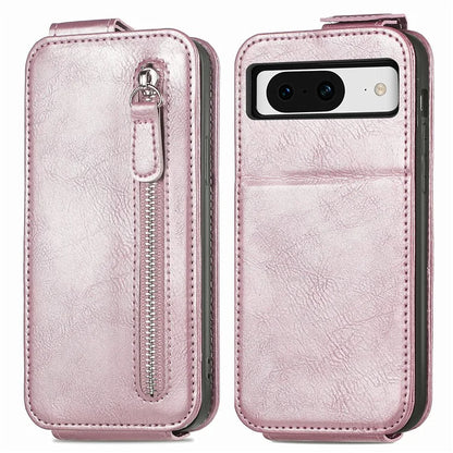 For Google Pixel 8a Case Zipper Wallet Vertical Flip Leather Phone Cover