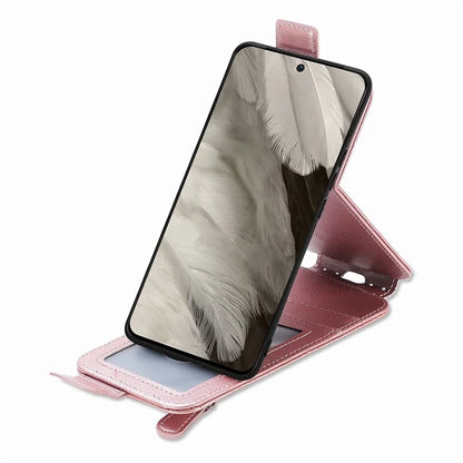 For Google Pixel 8a Case Zipper Wallet Vertical Flip Leather Phone Cover