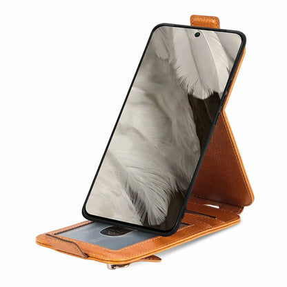 For Google Pixel 8a Case Zipper Wallet Vertical Flip Leather Phone Cover
