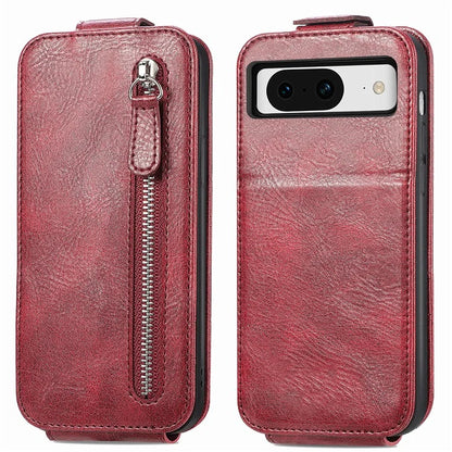 For Google Pixel 8a Case Zipper Wallet Vertical Flip Leather Phone Cover