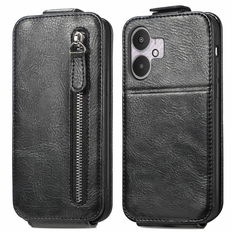 For Xiaomi Redmi 13C 4G / 13C 5G / 13R 5G / Poco M6 5G / Poco C65 4G Anti-Fall Case Vertical Flip Zipper Leather Phone Cover