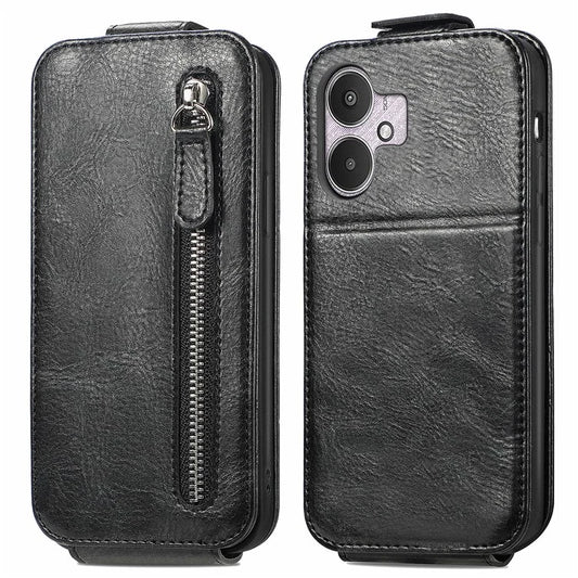 For Xiaomi Redmi 13C 4G / 13C 5G / 13R 5G / Poco M6 5G / Poco C65 4G Anti-Fall Case Vertical Flip Zipper Leather Phone Cover