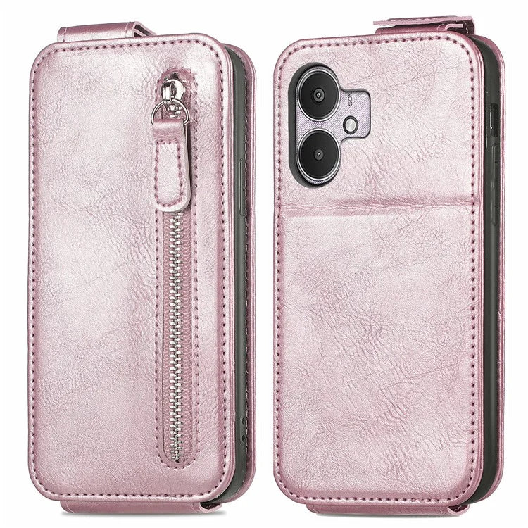 For Xiaomi Redmi 13C 4G / 13C 5G / 13R 5G / Poco M6 5G / Poco C65 4G Anti-Fall Case Vertical Flip Zipper Leather Phone Cover