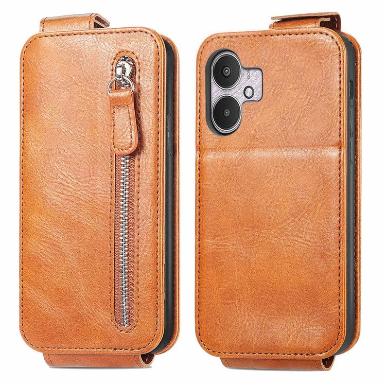 For Xiaomi Redmi 13C 4G / 13C 5G / 13R 5G / Poco M6 5G / Poco C65 4G Anti-Fall Case Vertical Flip Zipper Leather Phone Cover