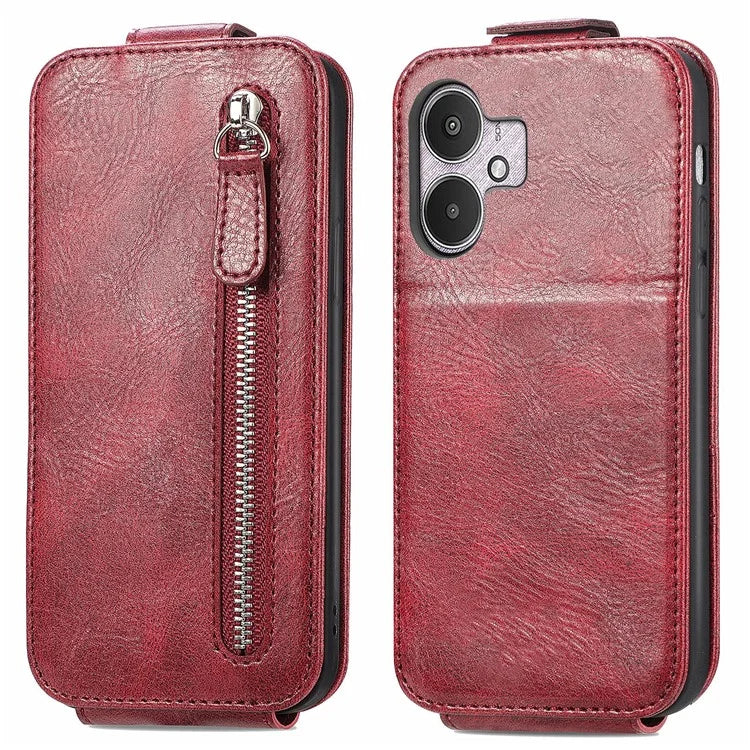 For Xiaomi Redmi 13C 4G / 13C 5G / 13R 5G / Poco M6 5G / Poco C65 4G Anti-Fall Case Vertical Flip Zipper Leather Phone Cover