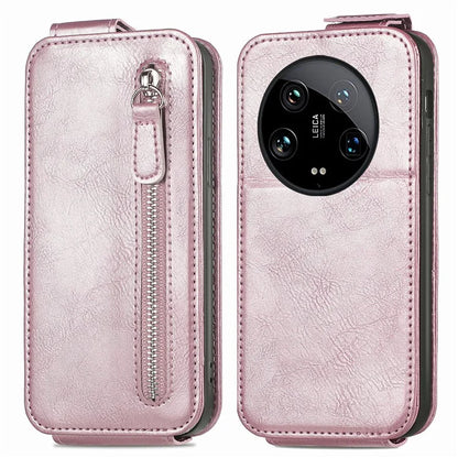 For Xiaomi 14 Ultra Anti-scratch Case Vertical Flip Zipper Leather Phone Cover