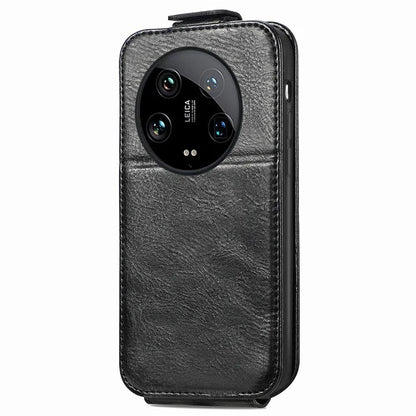For Xiaomi 14 Ultra Anti-scratch Case Vertical Flip Zipper Leather Phone Cover