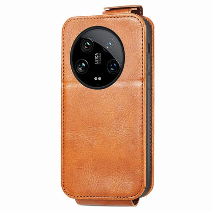 For Xiaomi 14 Ultra Anti-scratch Case Vertical Flip Zipper Leather Phone Cover