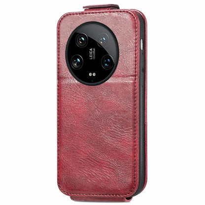 For Xiaomi 14 Ultra Anti-scratch Case Vertical Flip Zipper Leather Phone Cover