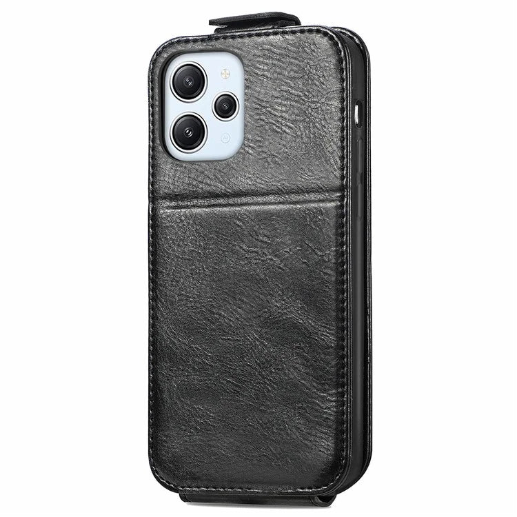 For Xiaomi Poco M6 Pro 5G / Redmi 12 4G / 12 5G (Global) Case Vertical Flip Zipper Leather Phone Cover