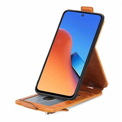 For Xiaomi Poco M6 Pro 5G / Redmi 12 4G / 12 5G (Global) Case Vertical Flip Zipper Leather Phone Cover