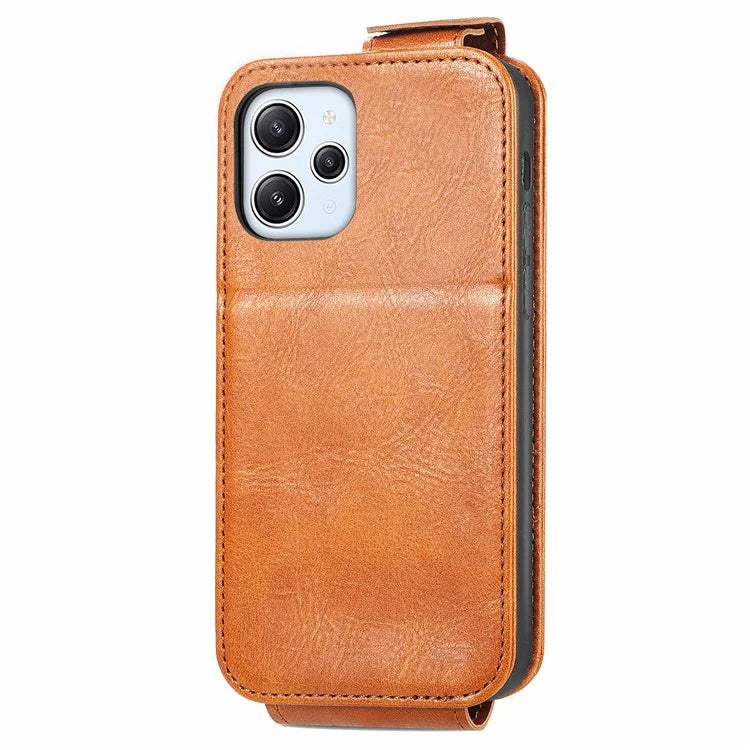 For Xiaomi Poco M6 Pro 5G / Redmi 12 4G / 12 5G (Global) Case Vertical Flip Zipper Leather Phone Cover